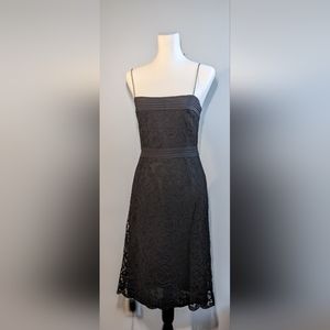Ann Taylor Black Lace Dress With Spaghetti Straps Size 2